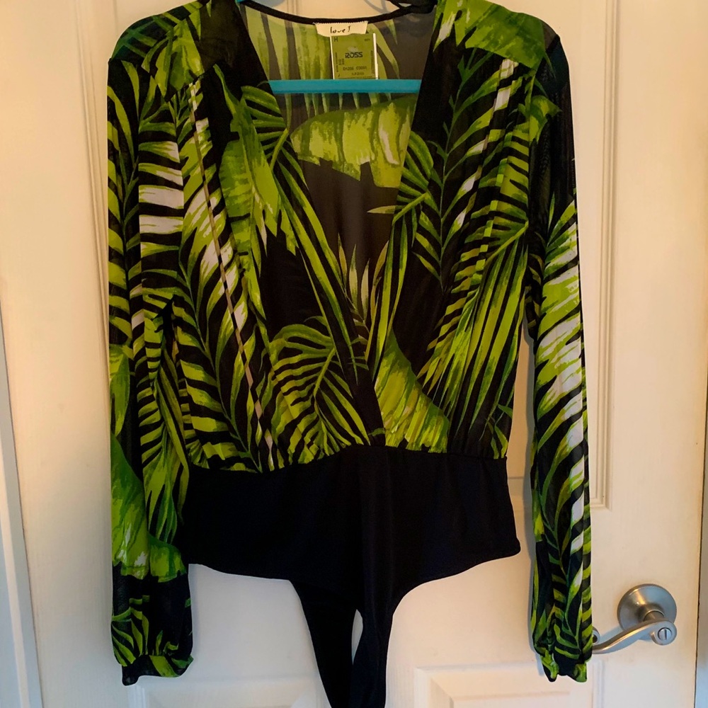 Super sexy long sleeved sheer bodysuit